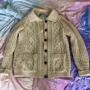 Vintage Irish Wool Sweater - oversized cardigan